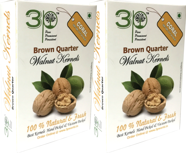 3P Kashmiri Brown Quarter Walnut Kernels